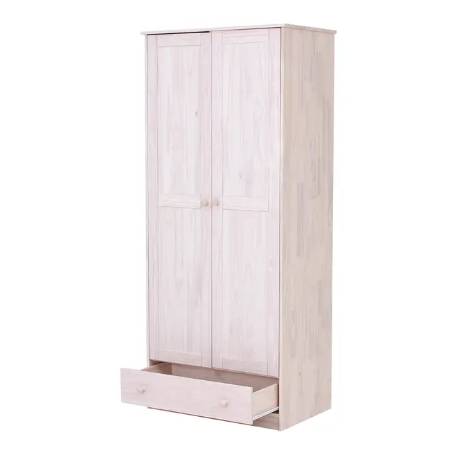 GUARDA-ROUPA DE SOLTEIRO 2 PORTAS/1 GAVETA TIMBER - BRANCO LAVADO - Foto 5