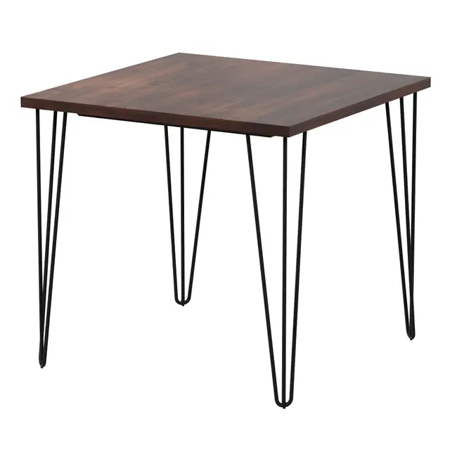 MESA DE JANTAR MESA 80 CM X 80 CM ZAHARA - PRETO/NOZES RÚSTICO - Foto 15