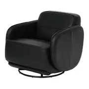 POLTRONA GIRATÓRIA ORGANA - PRETO/PRETO - Foto 1