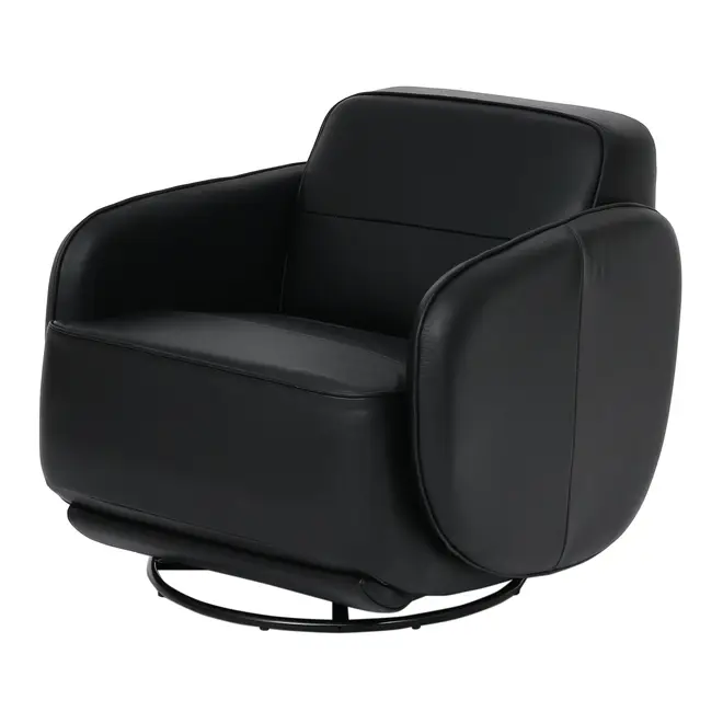 POLTRONA GIRATÓRIA ORGANA - PRETO/PRETO - Foto 1