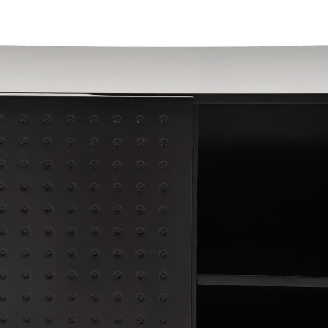 BUFFET 2 PORTAS 80 CM X 40 CM POINT - PRETO/NOZES - Foto 11