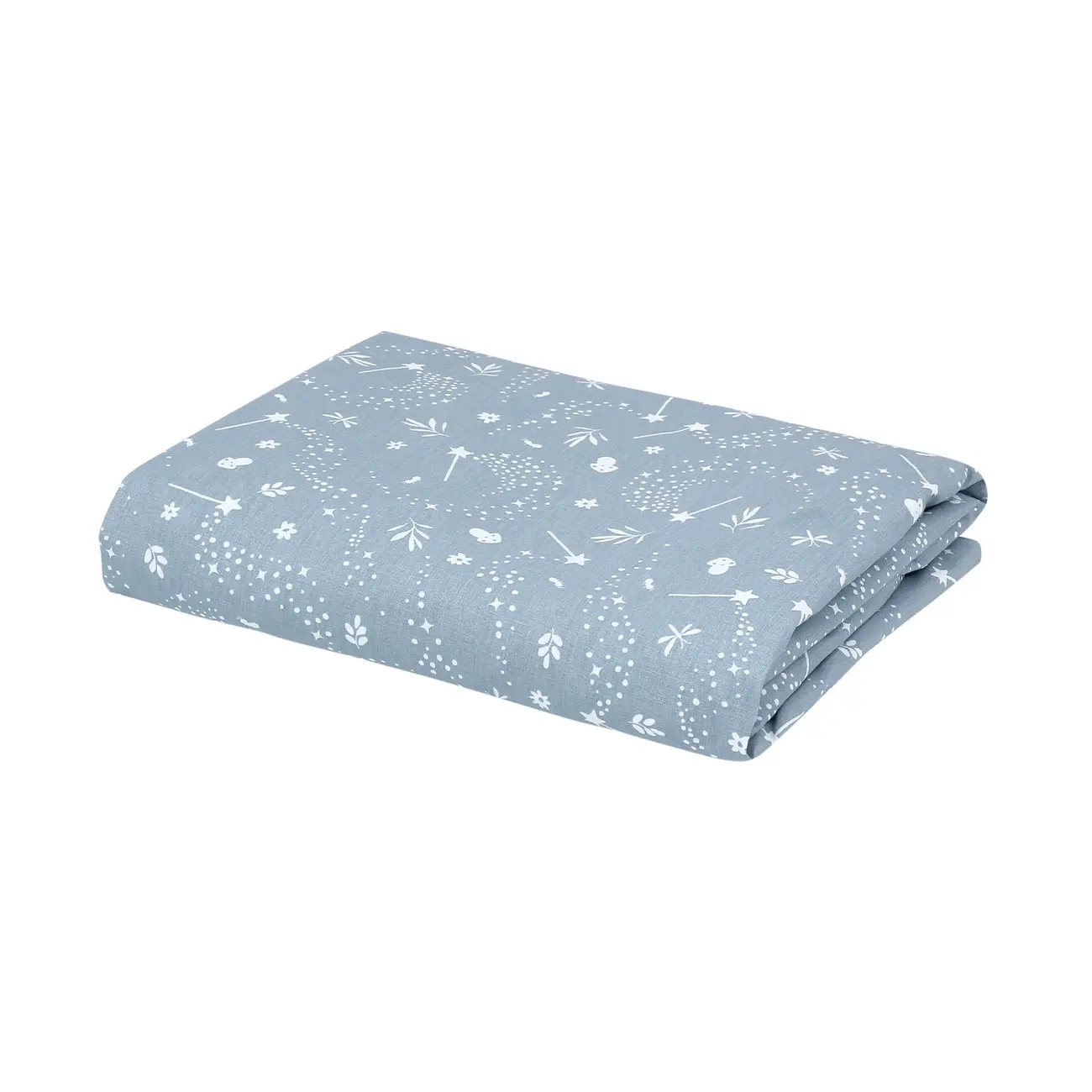 LENÇOL COM ELÁSTICO JÚNIOR INFANTIL 78 CM X 1 62 M X 18 CM DELICADÊ CADÊ - BLEU CENDRÉ/OFF WHITE - Foto 2