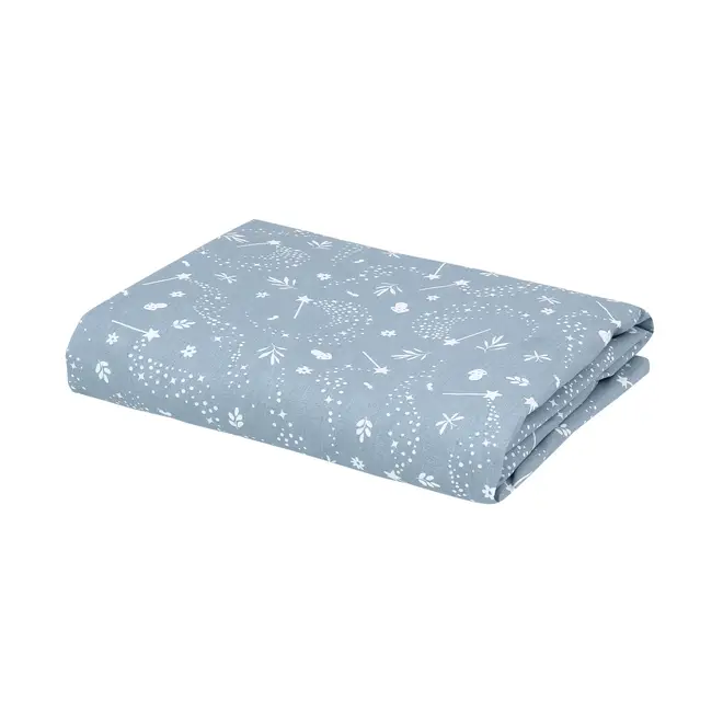 LENÇOL COM ELÁSTICO JÚNIOR INFANTIL 78 CM X 1 62 M X 18 CM DELICADÊ CADÊ - BLEU CENDRÉ/OFF WHITE - Foto 2