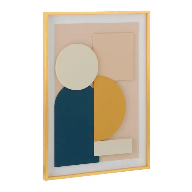 QUADRO II 70 CM X 50 CM GEODIMENSIONAL - OURO/DOURO - Foto 2