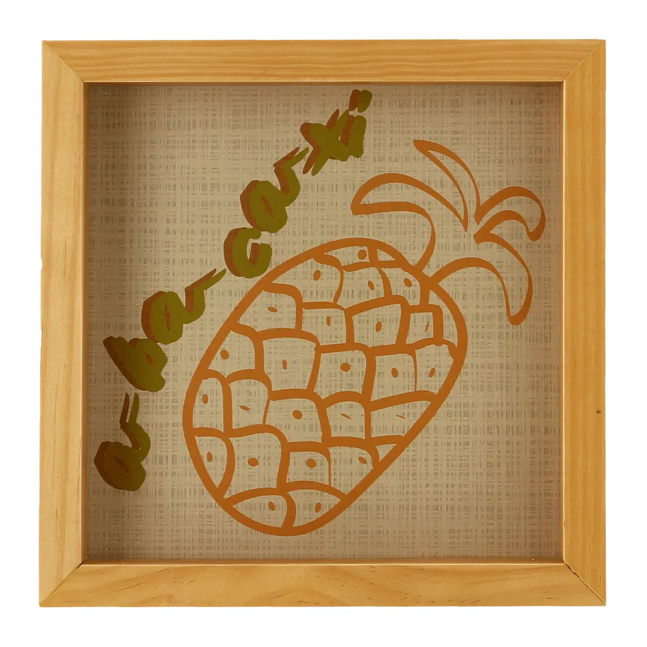 QUADRO 20 CM X 20 CM DA HORTINHA ABACAXI - AMÊNDOA/MULTICOR - Foto 1