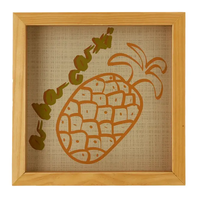 QUADRO 20 CM X 20 CM DA HORTINHA ABACAXI - AMÊNDOA/MULTICOR - Foto 1