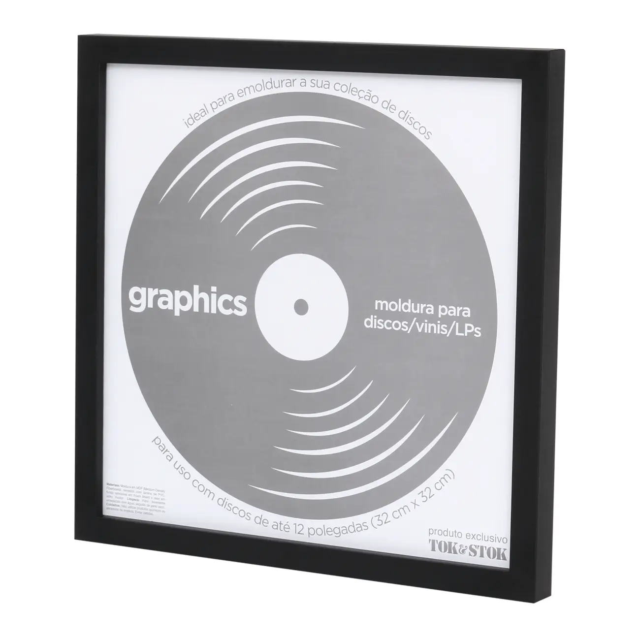 MOLDURA PARA DISCOS VINIL/LPS 12 POLEGADAS 32 CM X 32 CM GRAPHICS - PRETO - Foto 2