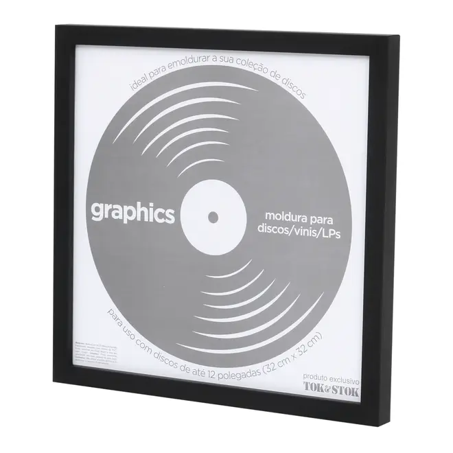 MOLDURA PARA DISCOS VINIL/LPS 12 POLEGADAS 32 CM X 32 CM GRAPHICS - PRETO - Foto 2