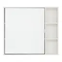 BRANCO/PRATA - ARMÁRIO DE BANHEIRO COM ESPELHO 1 PORTA 80 CM X 70 CM SLEEK
