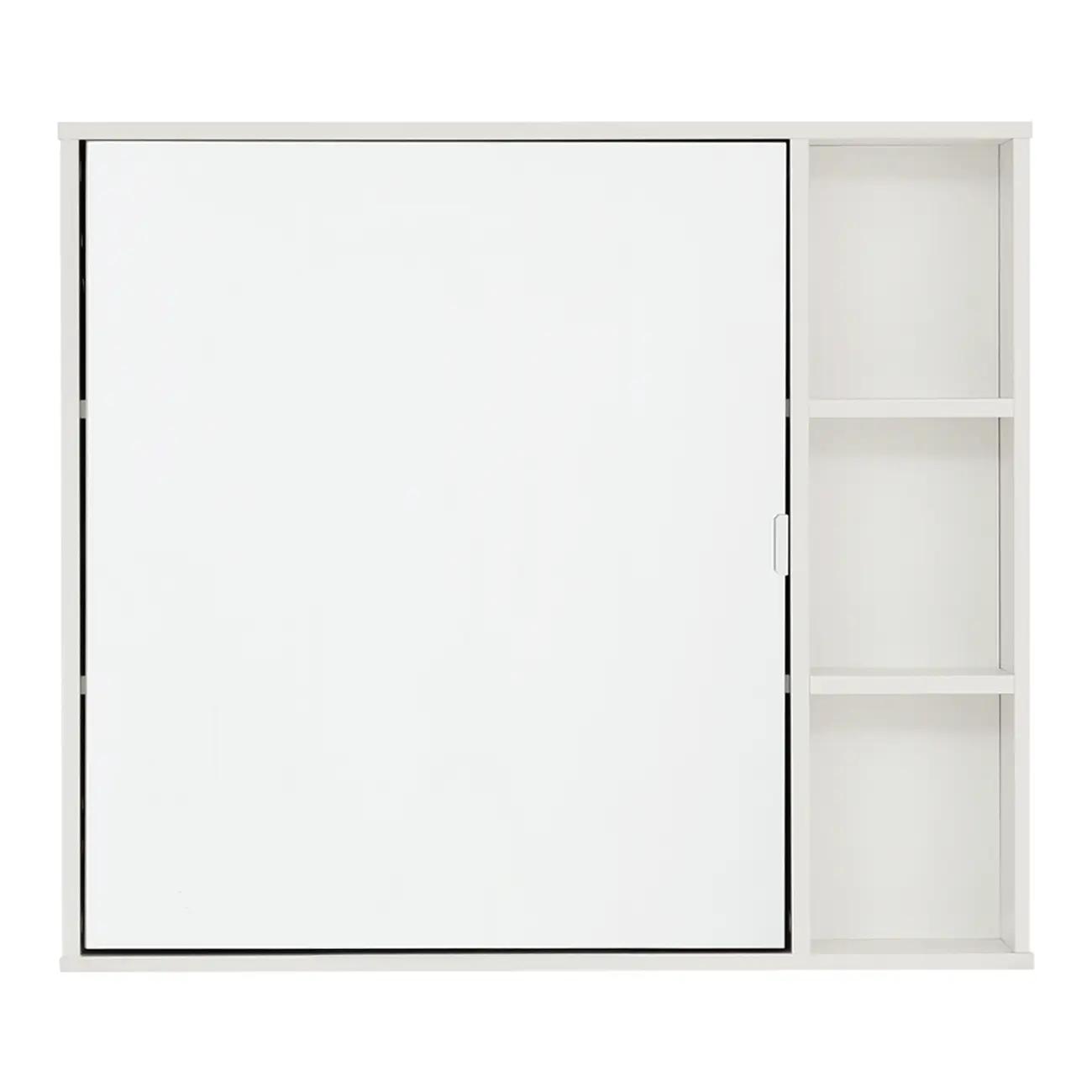 ARMÁRIO DE BANHEIRO COM ESPELHO 1 PORTA 80 CM X 70 CM SLEEK - BRANCO/PRATA - Foto 1