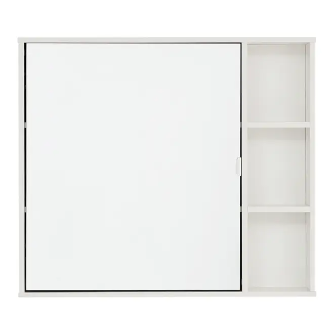 ARMÁRIO DE BANHEIRO COM ESPELHO 1 PORTA 80 CM X 70 CM SLEEK - BRANCO/PRATA - Foto 1