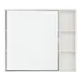 BRANCO/PRATA - ARMÁRIO DE BANHEIRO COM ESPELHO 1 PORTA 80 CM X 70 CM SLEEK