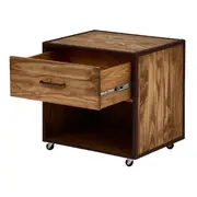 MESA DE CABECEIRA 1 GAVETA STEAM TRUNK - ENCERADO CASTANHO/CASTANHO - Foto 3