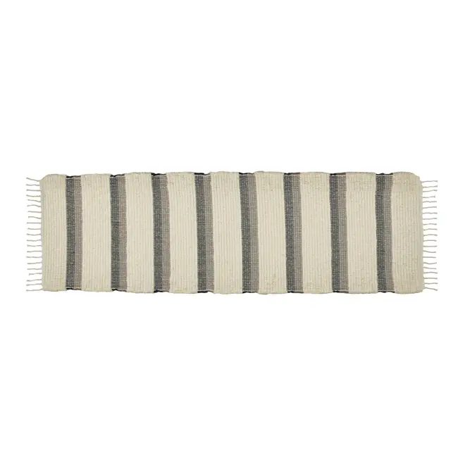 TAPETE 60 CM X 1,80 M LOOM - NATURAL/PRETO - Foto 1