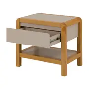 MESA DE CABECEIRA 1 GAVETA KANT - CAMELO/AMÊNDOA - Foto 7