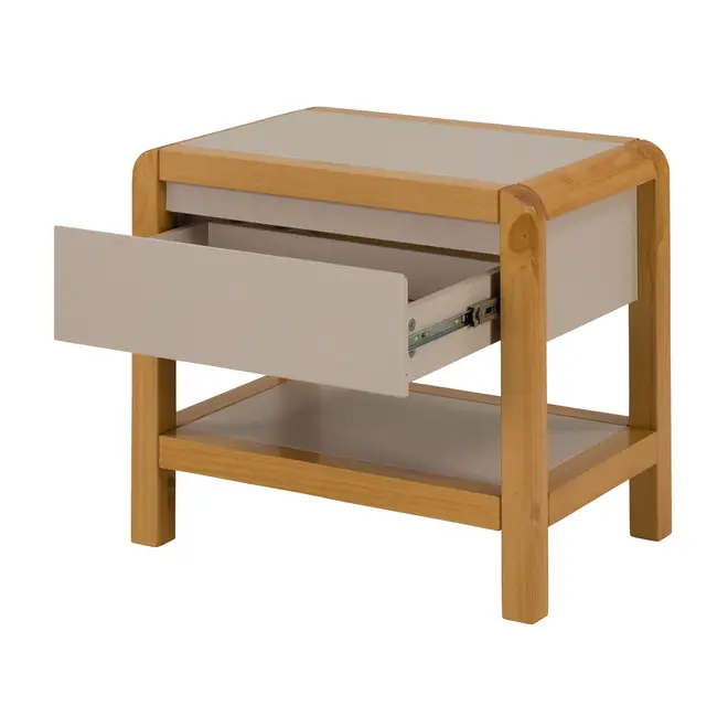 MESA DE CABECEIRA 1 GAVETA KANT - CAMELO/AMÊNDOA - Foto 7
