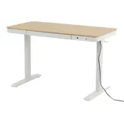 MESA DE ESCRITÓRIO REGULÁVEL E ELÉTRICA 1 GAVETA 1,18 M X 60 CM ELEVATION PLUS - BRANCO/CARVALHO - Foto 3