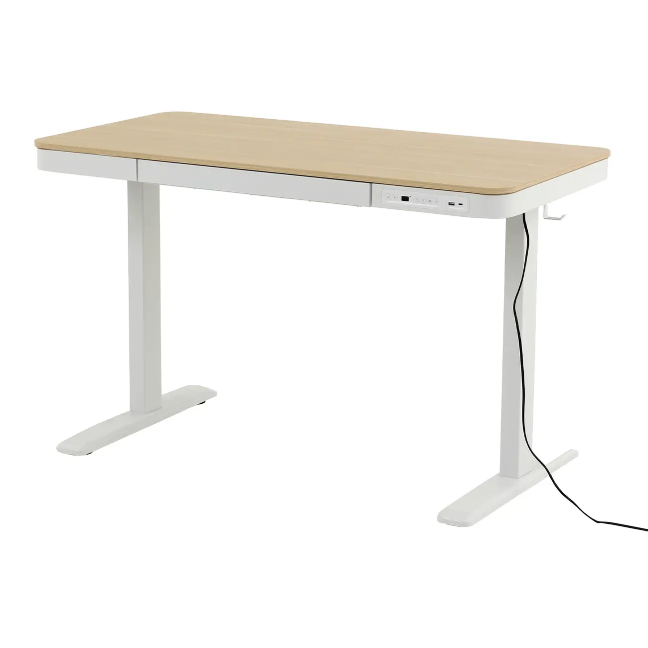 MESA DE ESCRITÓRIO REGULÁVEL E ELÉTRICA 1 GAVETA 1,18 M X 60 CM ELEVATION PLUS - BRANCO/CARVALHO - Foto 3