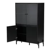 CRISTALEIRA 4 PORTAS 90X139 RIBS - PRETO/INCOLOR - Foto 9