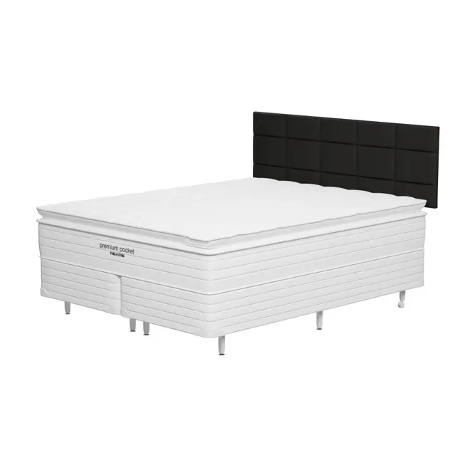 CAMA DE CASAL/QUEEN PREMIUM RESTING - KONKRET/BRANCO - Foto 1