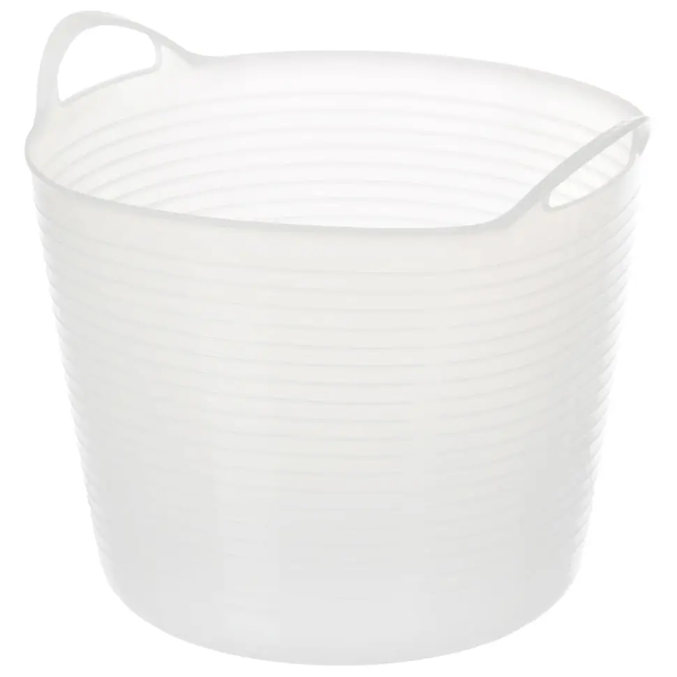 CESTO COM ALÇA 26 L DOBI - BRANCO TRANSLUCIDO - Foto 2