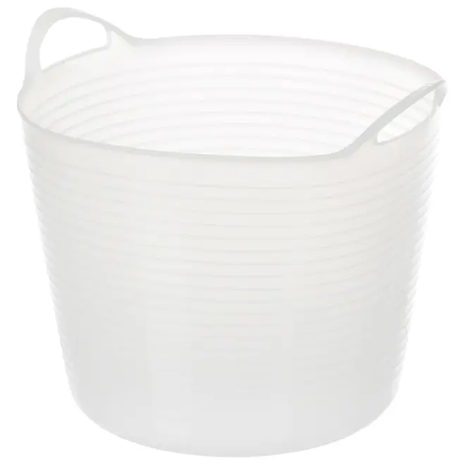 CESTO COM ALÇA 26 L DOBI - BRANCO TRANSLUCIDO - Foto 2