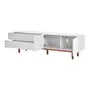 RACK 2 PORTAS/2 GAVETAS 1,90 M X 40 CM POINT - BRANCO/NOZES - Foto 4