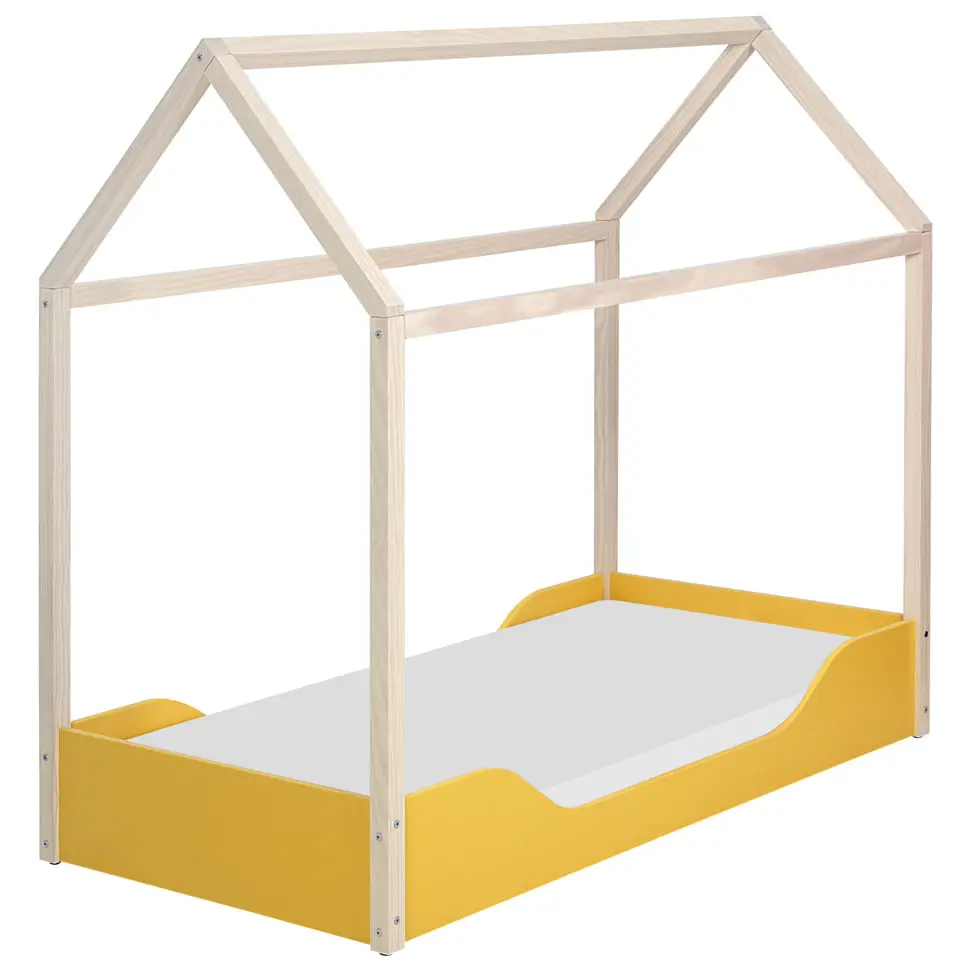 CAMA MONTESSORI JÚNIOR 78 CM PIN PLAY - BANANA/NATURAL WASHED - Foto 1
