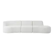 SOFÁ 3 LUGARES ESTENDIDO ESQUERDO ÔNDULO - BOUCLÉ BRANCO - Foto 1