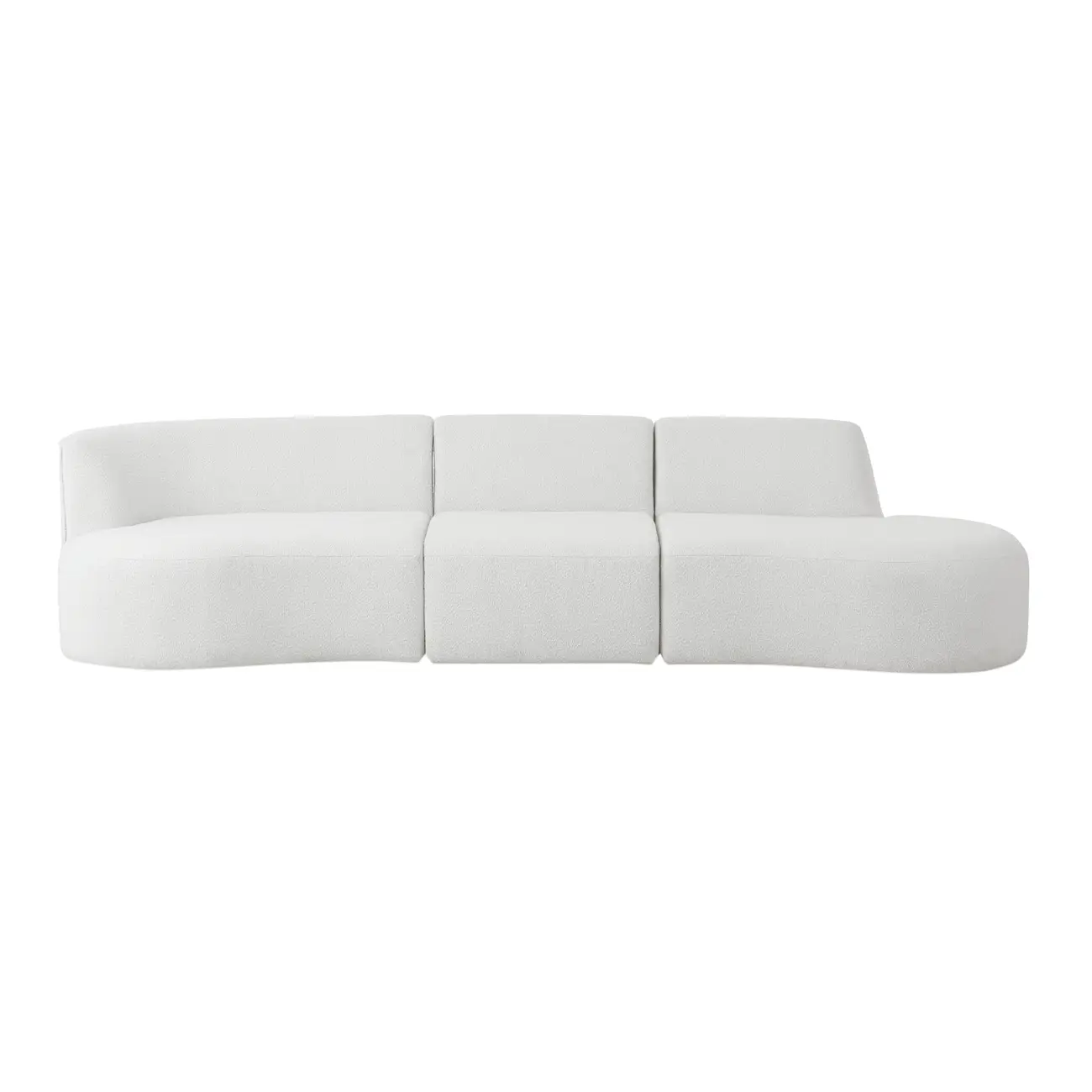 SOFÁ 3 LUGARES ESTENDIDO ESQUERDO ÔNDULO - BOUCLÉ BRANCO - Foto 1