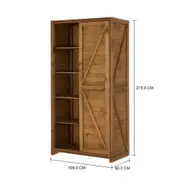 GUARDA-ROUPA 1 PORTA DE CORRER CRATES - ENCERADO CASTANHO - Foto 5