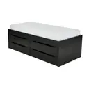 PRETO - CAMA DE SOLTEIRO ALTA COM 4 GAVETAS 88 CM JOKER