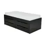 PRETO - CAMA DE SOLTEIRO ALTA COM 4 GAVETAS 88 CM JOKER