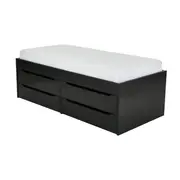CAMA DE SOLTEIRO ALTA COM 4 GAVETAS 88 CM JOKER - PRETO - Foto 1