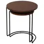 MESA LATERAL CONJUNTO COM 2 PEÇAS LOOP - PRETO/NOZES - Foto 2