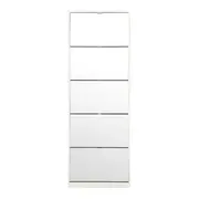 SAPATEIRA PISO/PAREDE 5 PORTAS BASCULANTES FAMILY MIRROR - BRANCO/PRATA - Foto 1