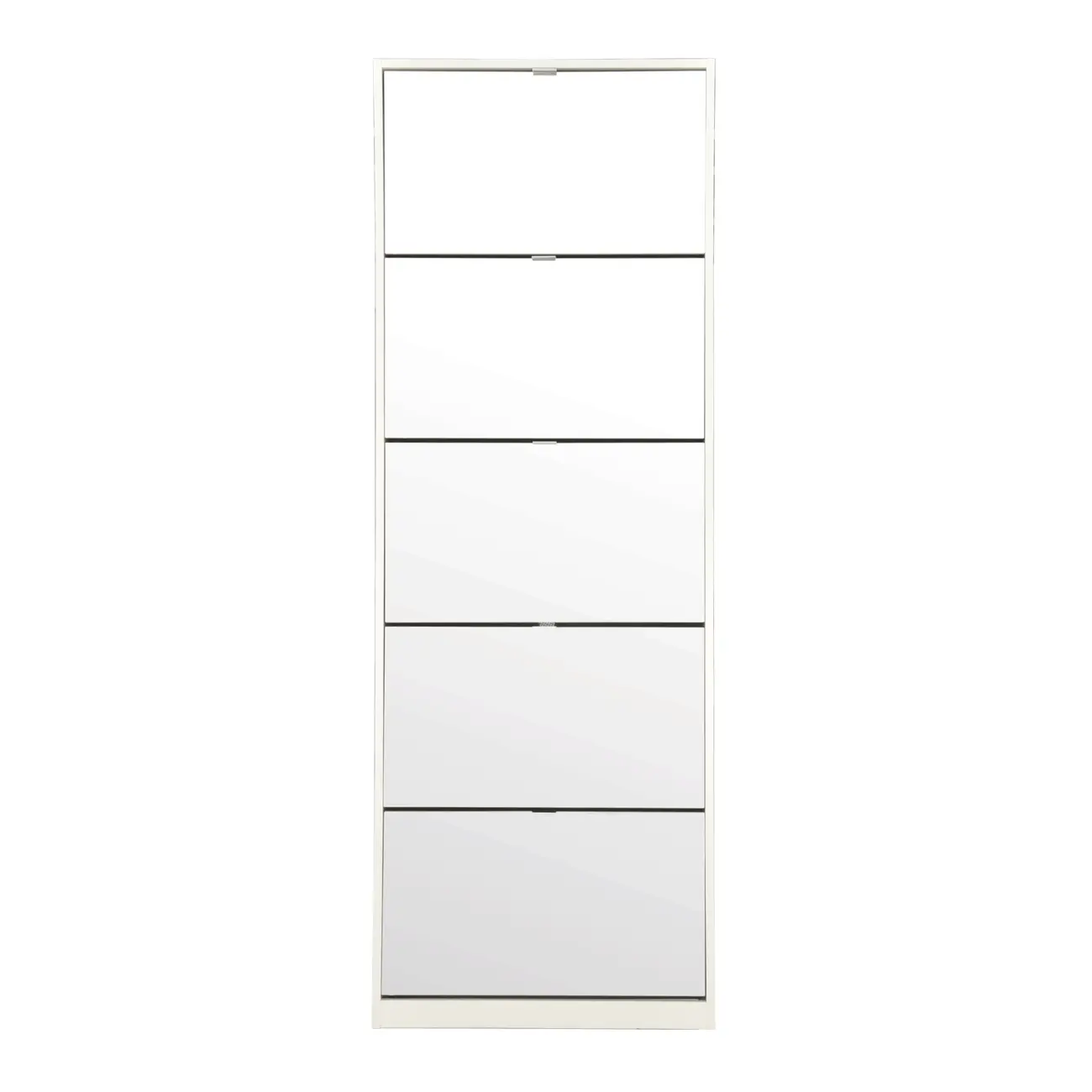 SAPATEIRA PISO/PAREDE 5 PORTAS BASCULANTES FAMILY MIRROR - BRANCO/PRATA - Foto 1