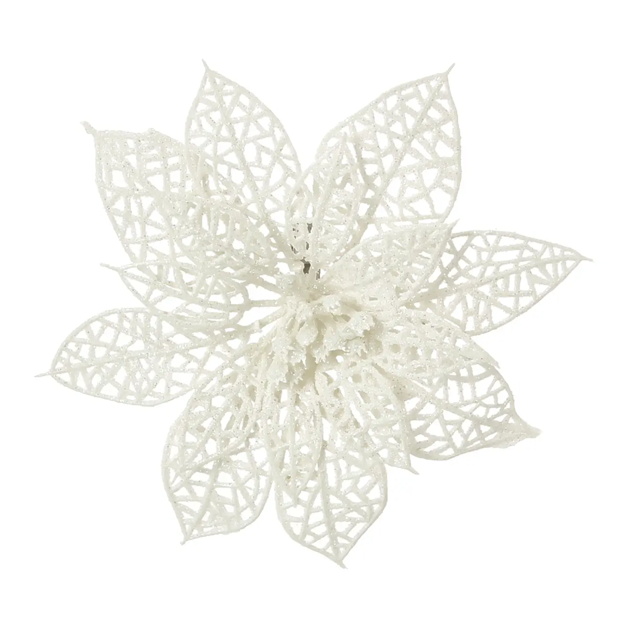 KIT COM 2 ADORNOS FLOR VILAREJO NOEL - BRANCO - Foto 2