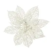 KIT COM 2 ADORNOS FLOR VILAREJO NOEL - BRANCO - Foto 2