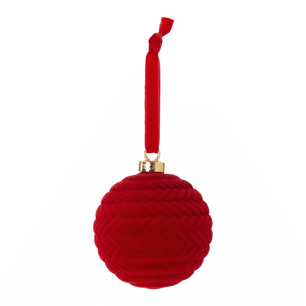 PINGENTE BOLA CORDA 8 CM SANTA ROCKS C/2 - VERMELHO - Foto 3