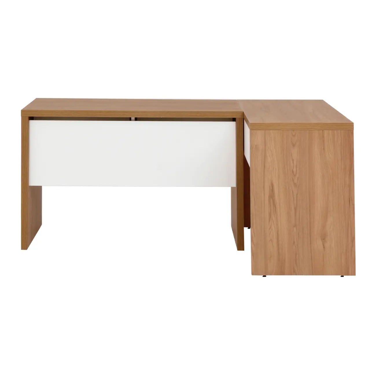 MESA COM 2 GAVETAS C/ MESA AUX BOSS - OAK TAMMI/BRANCO - Foto 3