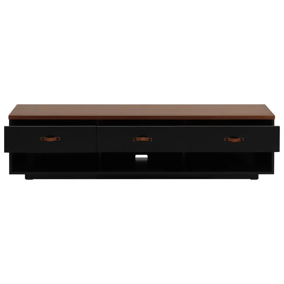 RACK 3 GAVETAS 1,80 M X 43 CM PELICANO - PRETO/NOZES - Foto 3