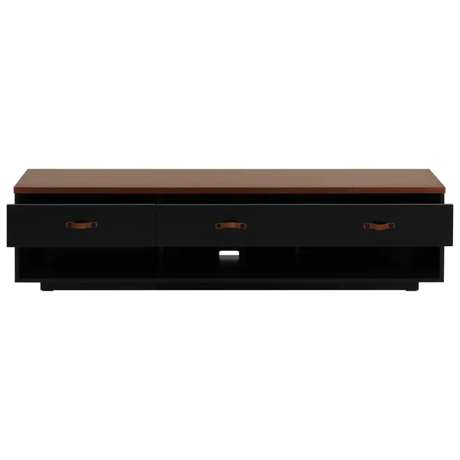 RACK 3 GAVETAS 1,80 M X 43 CM PELICANO - PRETO/NOZES - Foto 3