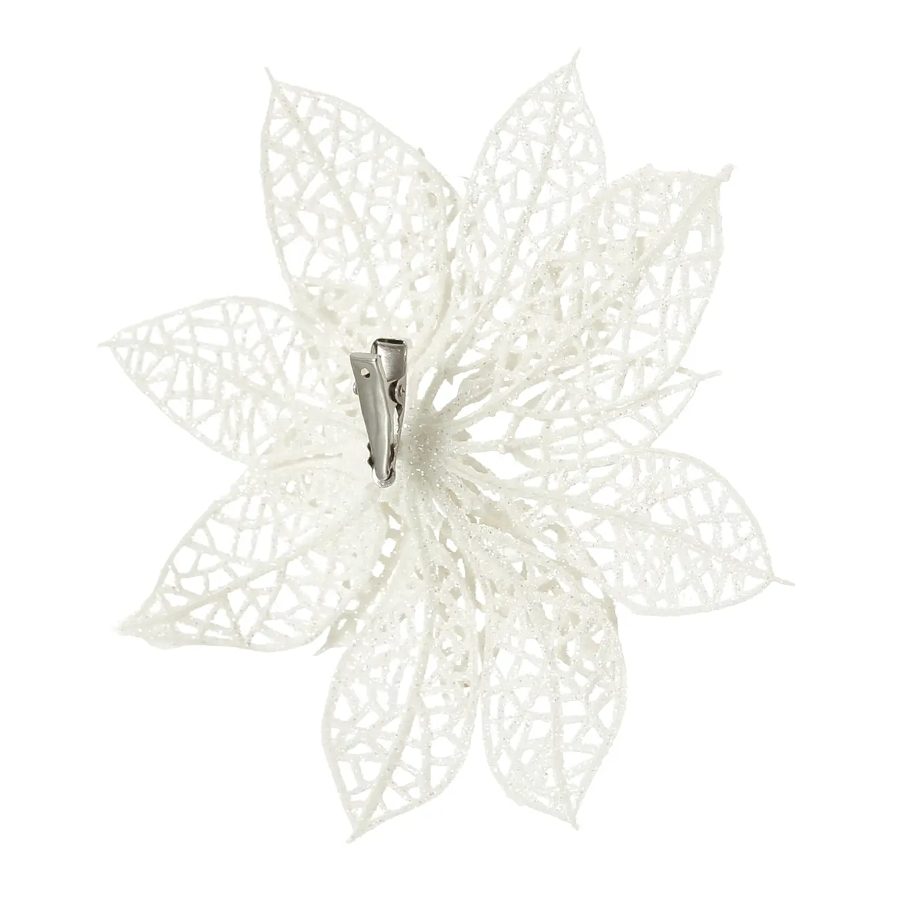 KIT COM 2 ADORNOS FLOR VILAREJO NOEL - BRANCO - Foto 4