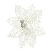 KIT COM 2 ADORNOS FLOR VILAREJO NOEL - BRANCO - Foto 4