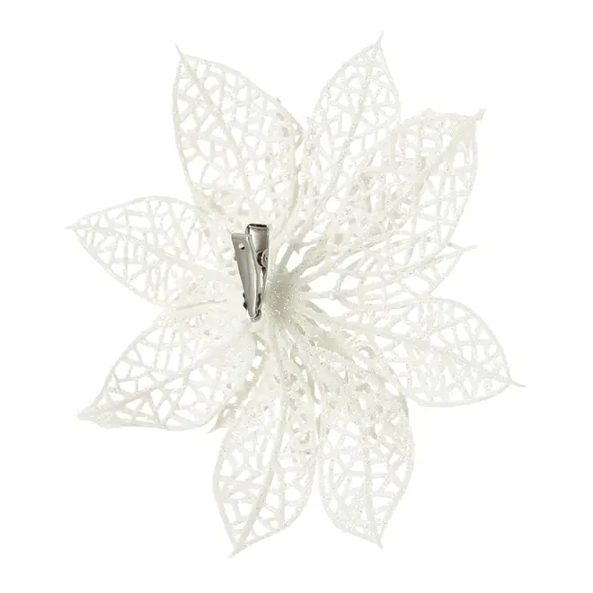 KIT COM 2 ADORNOS FLOR VILAREJO NOEL - BRANCO - Foto 4