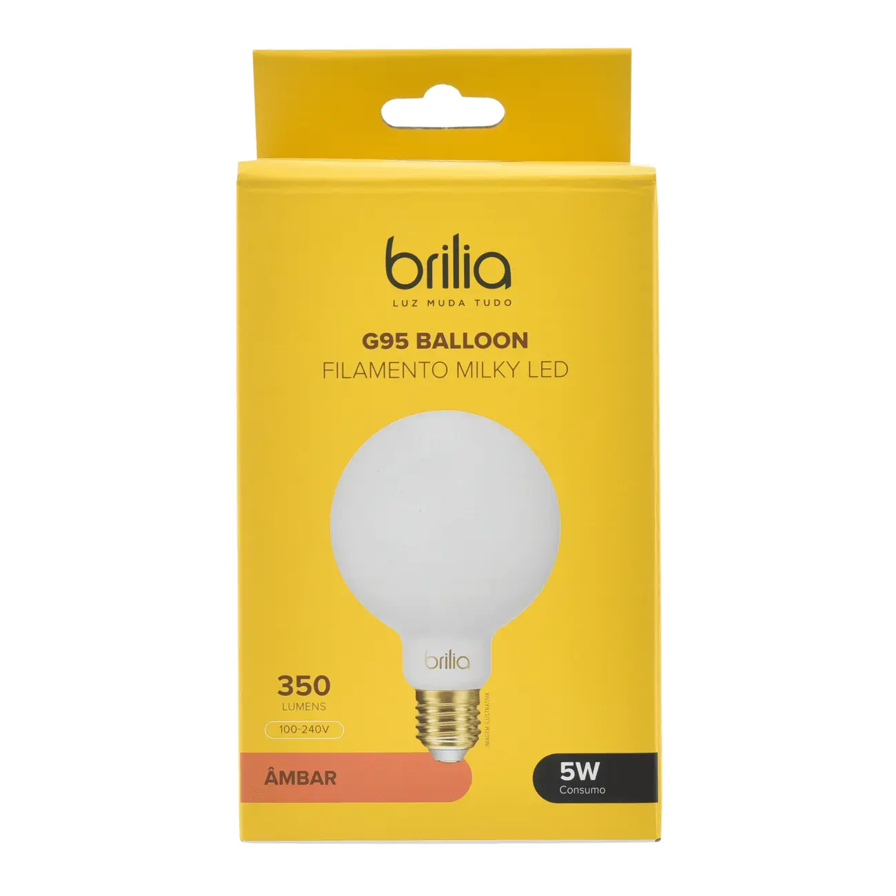 LÂMPADA LED MILK G95 E27 5W 127/220V BRILIA - BRANCO - Foto 3