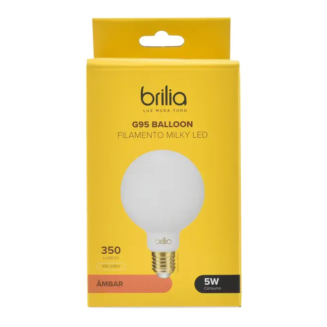 LÂMPADA LED MILK G95 E27 5W 127/220V BRILIA - BRANCO - Foto 3