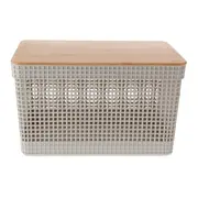 CAIXA 22 CM X 39 CM X 29 CM GRID BAMBU - OFF WHITE/BAMBU - Foto 2