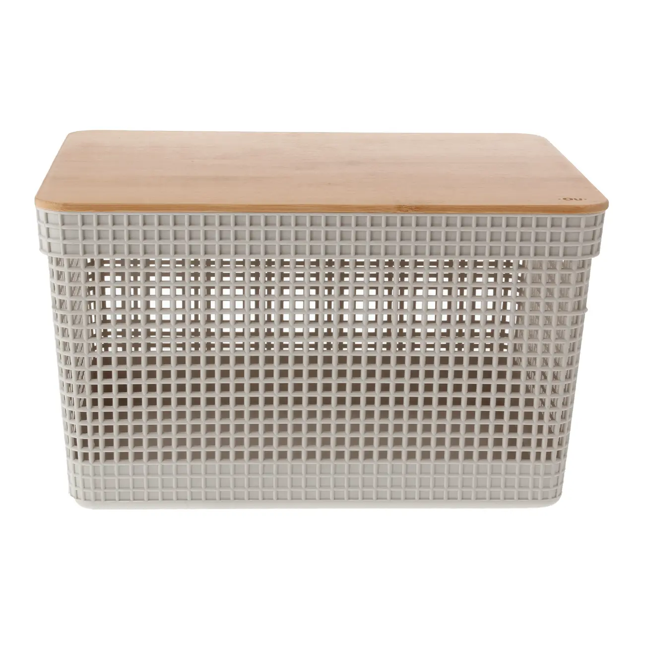 CAIXA 22 CM X 39 CM X 29 CM GRID BAMBU - OFF WHITE/BAMBU - Foto 2